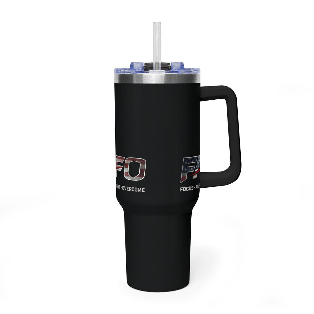 FAFO 40oz Tactical Tumbler – Black Wrap Edition