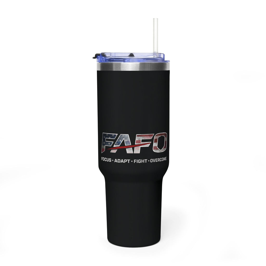 FAFO 40oz Tactical Tumbler – Black Wrap Edition