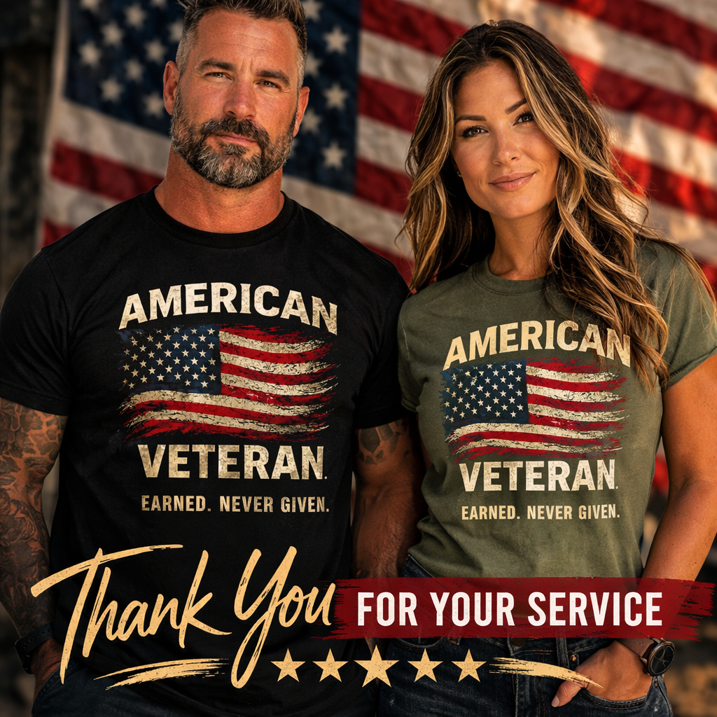 American Veteran Shirt – Earned Never Given Patriotic Veteran T-Shirt | Military Veteran Pride Tee