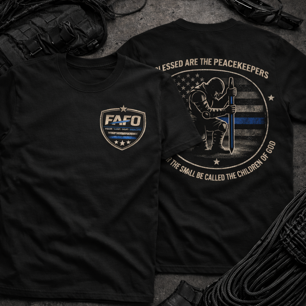 Blessed Are the Peacemakers – Thin Blue Line Warrior Tee
