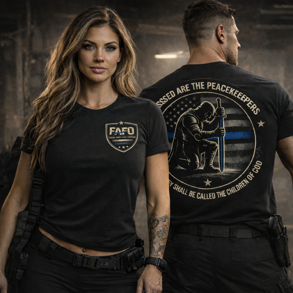 Blessed Are the Peacemakers – Thin Blue Line Warrior Tee