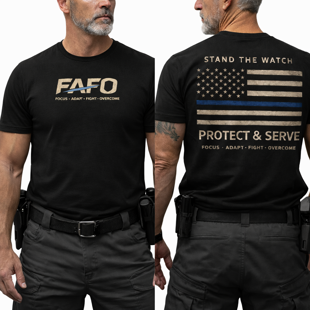 Stand the Watch – Protect & Serve | Thin Blue Line FAFO Shirt